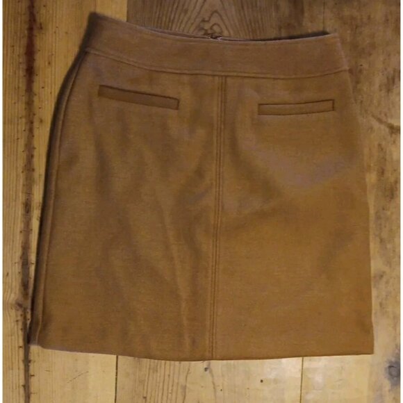 LOFT Dresses & Skirts - Loft Outlet Mini Skirt Womens 0 Pencil Brown Fleece Lined Office Zip Back NWT